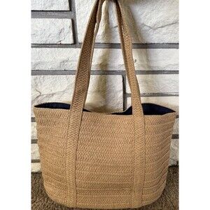 Draper James Everyday Straw Shoulder Classic Tote Bag Beach Coastal Summer